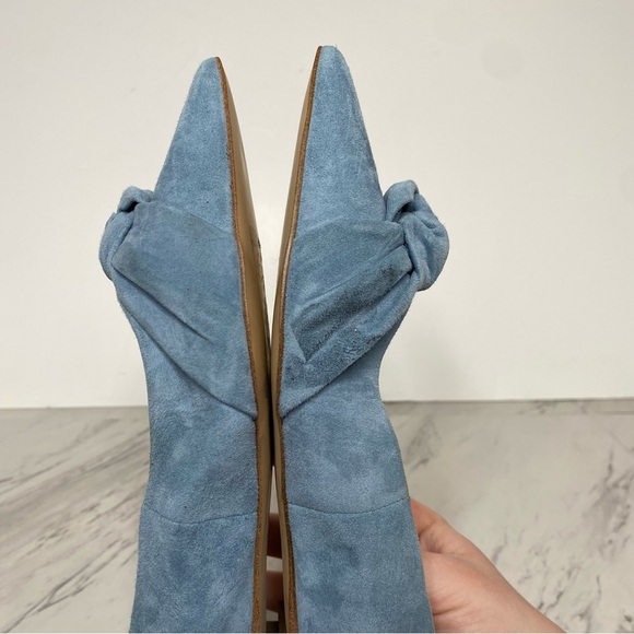 Sam Edelman Wheaton Blue Suede Pointy Toe Flat 7 1/2 M - Picture 7 of 16